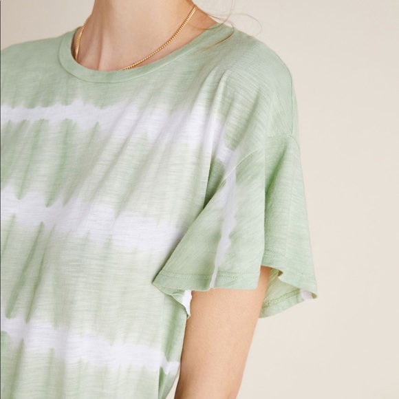 Anthropologie | MARTHA FLUTTER-SLEEVED TEE | Sz SP - Picture 3 of 10